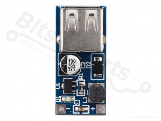 Spanningsconverter DC-DC Step Up 5V Uin:0,9-5,0V Uout:5V 0,6A USB